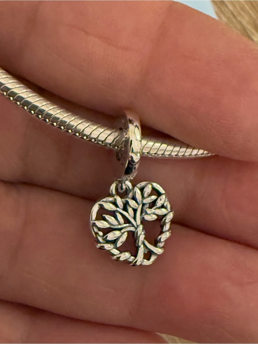 Silver Tree of Life Heart Charm Pendant for Women